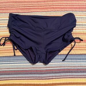 Beach House Navy Blue Ruched Side Adjustable Swim Shorts Boy Shorts Women Size 8